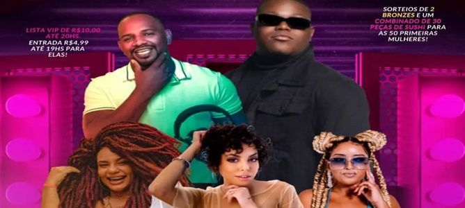 Samba de Mulher com Pagode do Amaral. Convidados: Samba Ohana, Amanda Contreiras e Nessa. Abertura: Dj Eddy