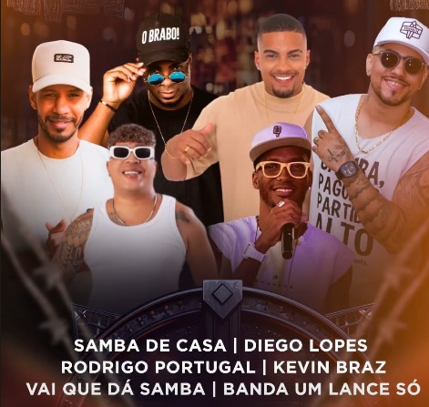 Segunda dos Empresários com Samba de Casa, Diego Lopes, Rodrigo Portugal, Kevin Braz, Vai que dá Samba e Banda Um Lance Só
